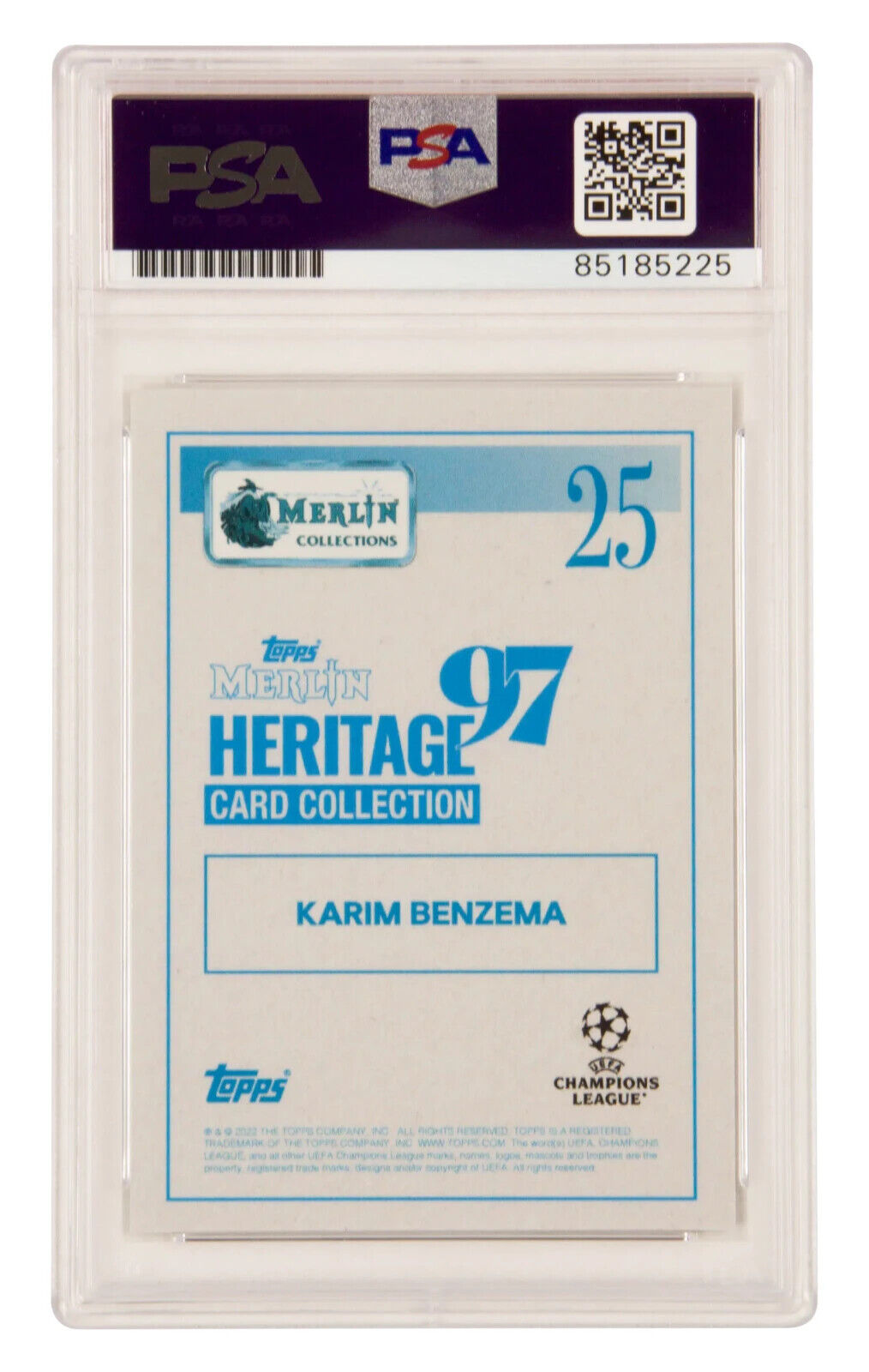 Karim Benzema Signed 2021-22 Topps Merlin 97 UCL Orange /5 – PSA 10 Autograph
